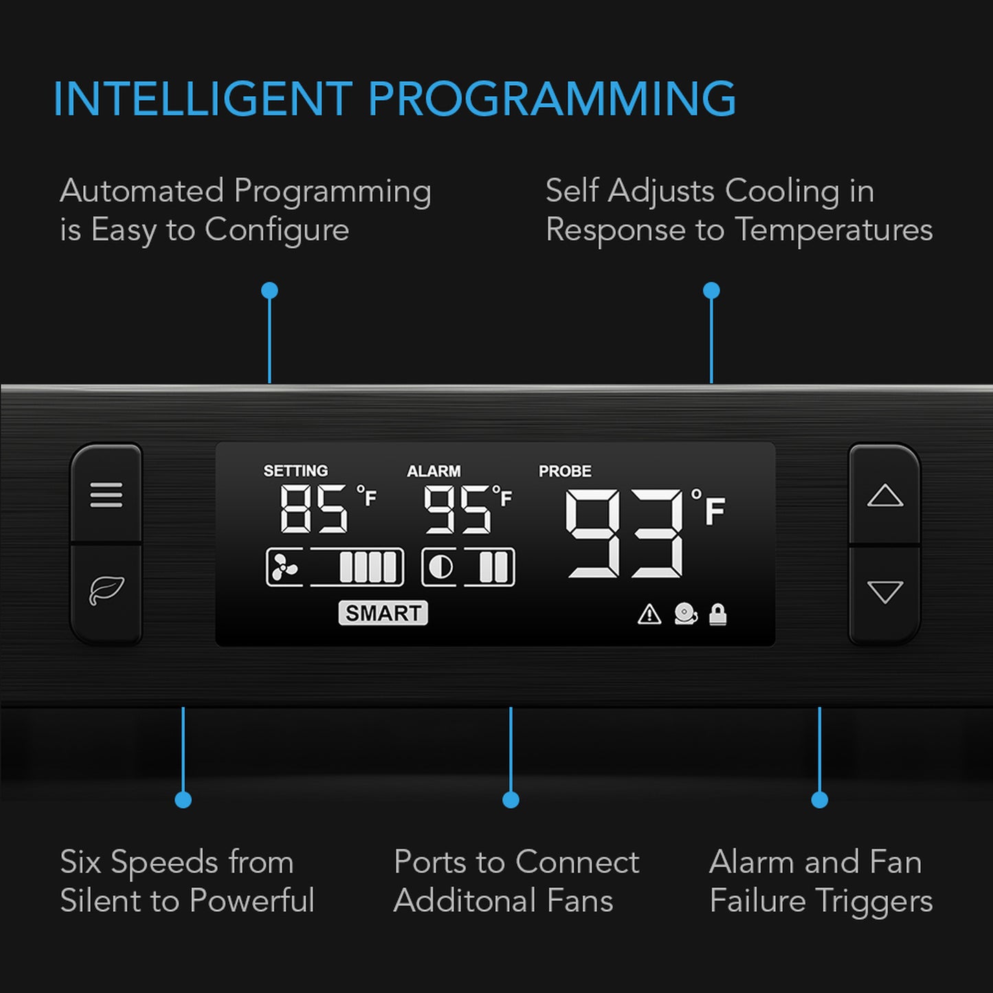 AC INFINITY AIRCOM T10, RECEIVER + AV COMPONENT COOLING FAN SYSTEM, FRONT EXHAUST 17" AC-ACT10