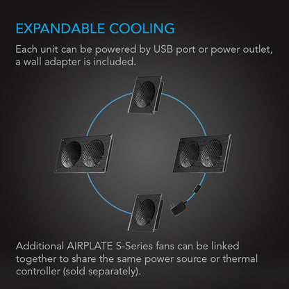 AC INFINITY AIRPLATE S7 HOME THEATER + AV QUIET CABINET COOLING FAN SYSTEM AI-CFD120BA