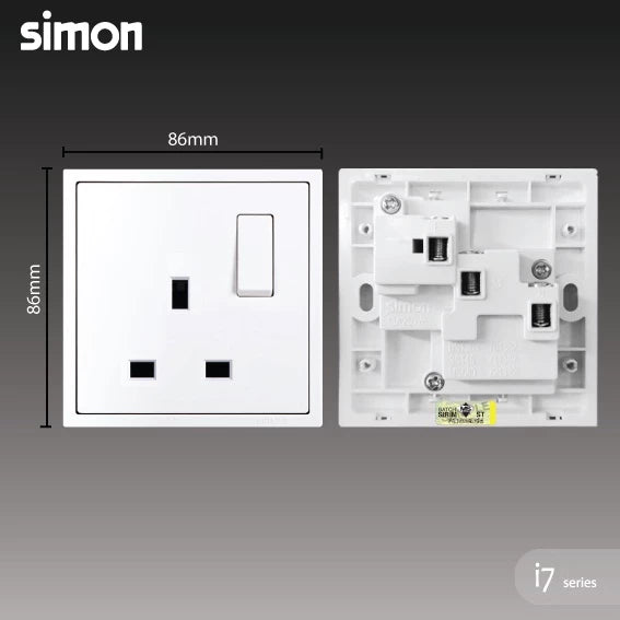 SIMON I7 SERIES SWITCHES & SOCKET OUTLET (GRAPHITE BLACK)