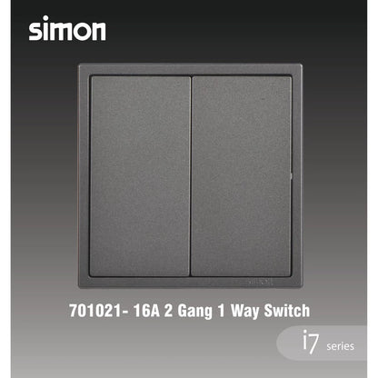 SIMON I7 SERIES SWITCHES & SOCKET OUTLET (GRAPHITE BLACK)