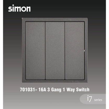 SIMON I7 SERIES SWITCHES & SOCKET OUTLET (GRAPHITE BLACK)