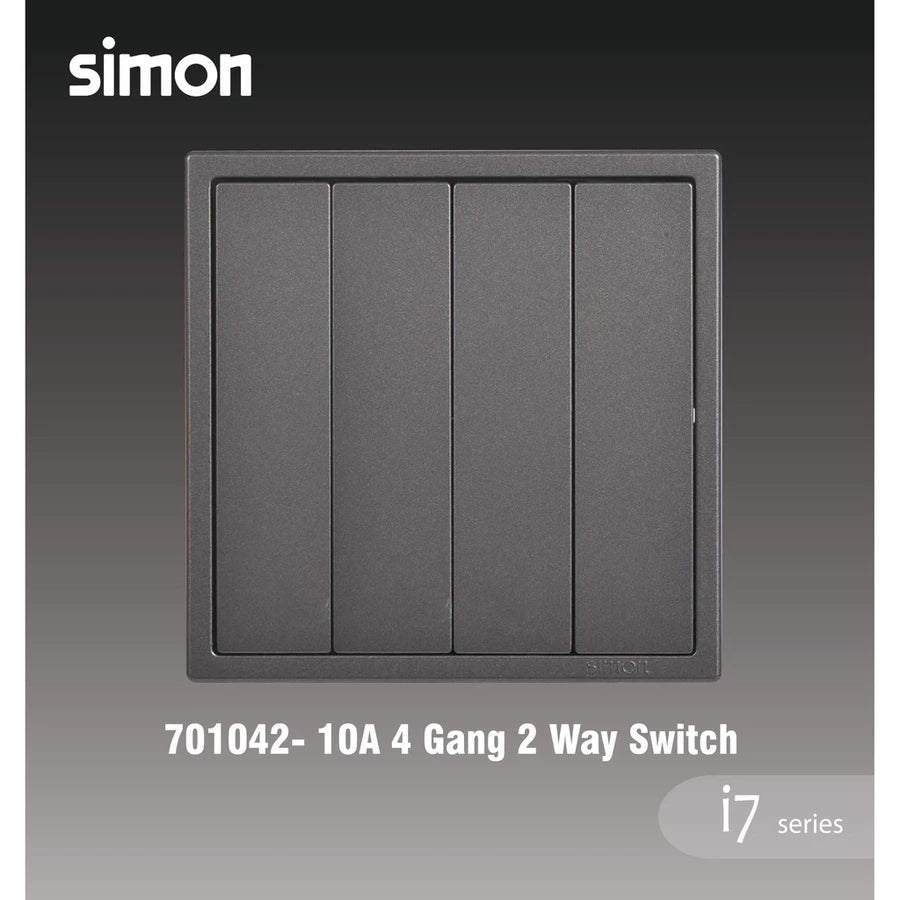 SIMON I7 SERIES SWITCHES & SOCKET OUTLET (GRAPHITE BLACK)