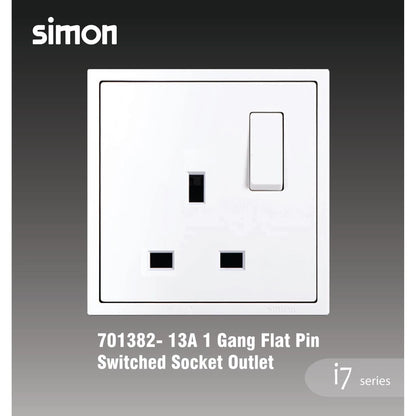 SIMON I7 SERIES SWITCH / SWITCHES & SOCKET OUTLET (MATT WHITE)