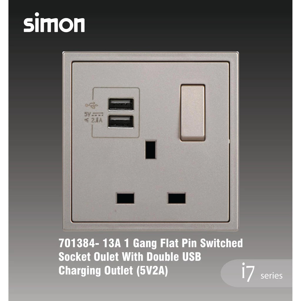 SIMON I7 SERIES SWITCHES & SOCKET OUTLET (GOLDEN CHAMPAGNE)