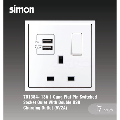 SIMON I7 SERIES SWITCH / SWITCHES & SOCKET OUTLET (MATT WHITE)
