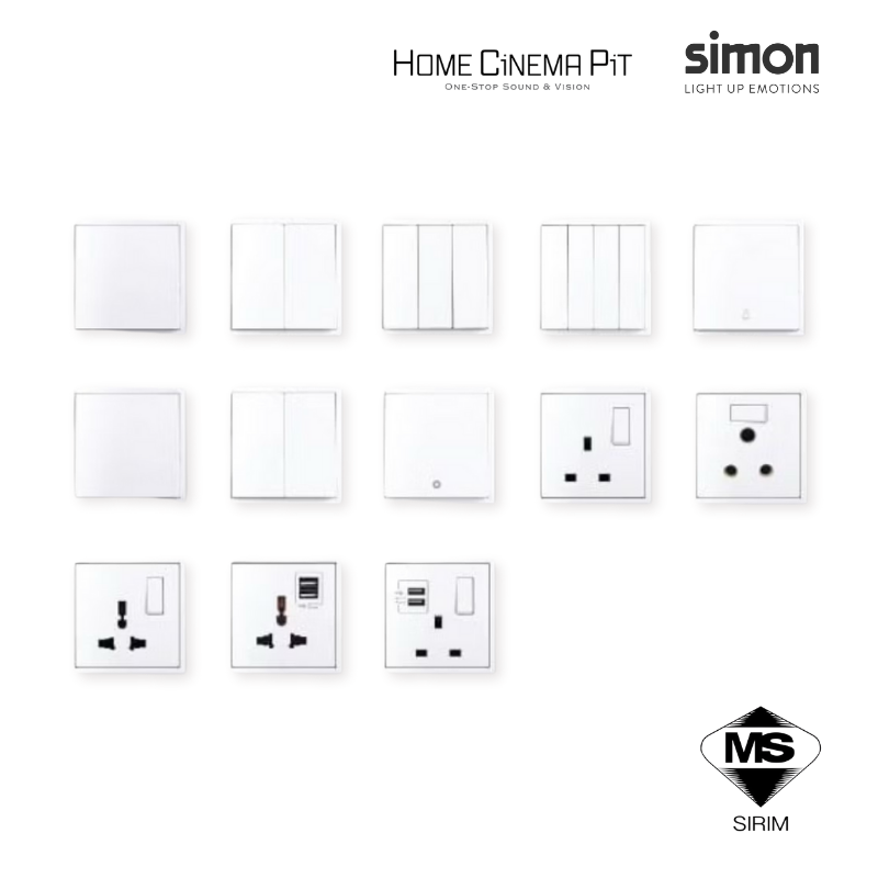 SIMON I7 SERIES SWITCH / SWITCHES & SOCKET OUTLET (MATT WHITE)
