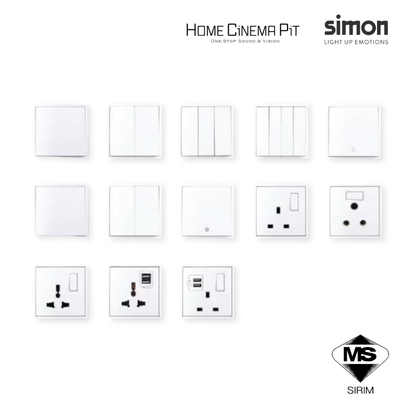 SIMON I7 SERIES SWITCH / SWITCHES & SOCKET OUTLET (MATT WHITE)